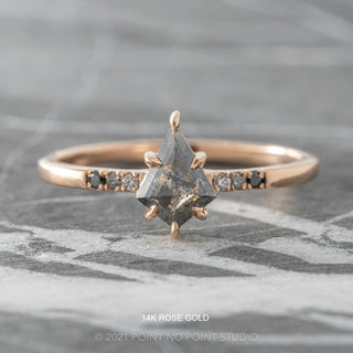 .91 Carat Salt and Pepper Kite Diamond Engagement Ring, Ombre Jules Setting