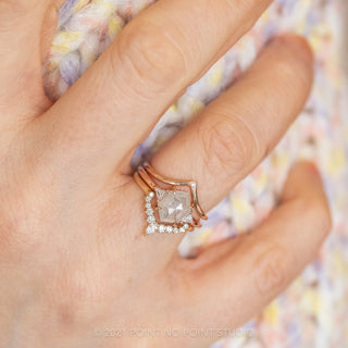 1.65 Carat Icy White Hexagon Diamond Engagement Ring, Zoe Setting, 14K Yellow Gold