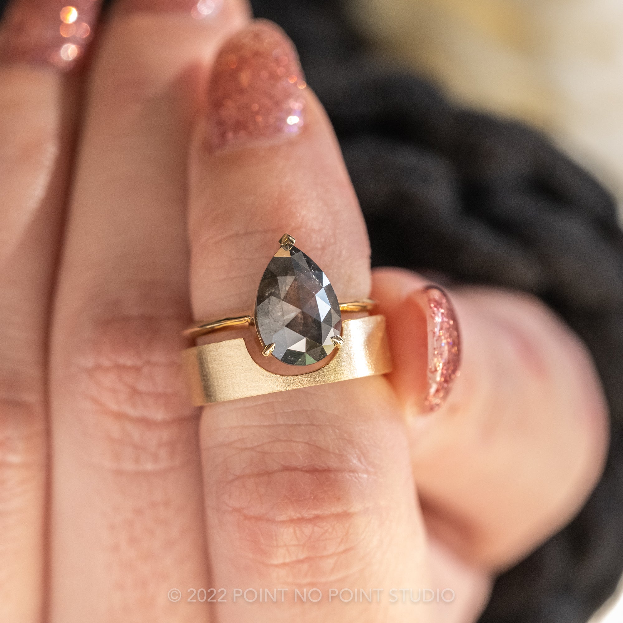 Rose Gold Engagement Nails with Elegant Finish