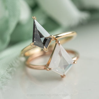 1.54 Carat Black Kite Diamond Engagement Ring, Jane Setting, 14K Yellow Gold