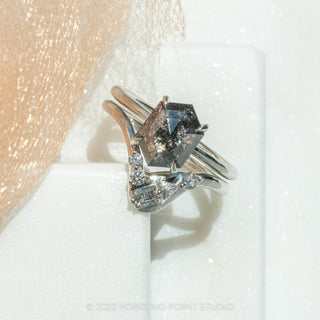 Asymmetric Diamond Wedding Ring, Rian Setting, Platinum