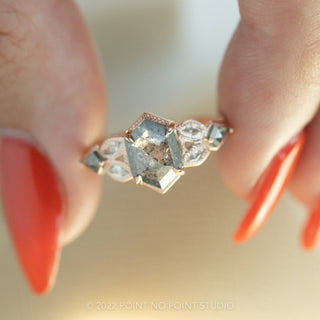 salt and pepper diamond engagement  ring 