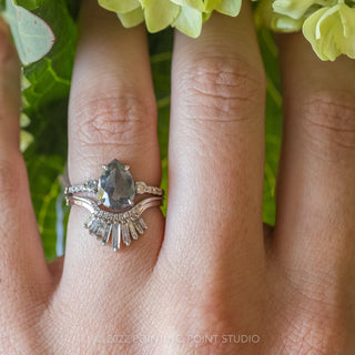 black pear diamond ring