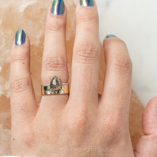 Diamond Ellipse Setting Wedding Ring, 6mm, 14k Yellow Gold, Polished Finish