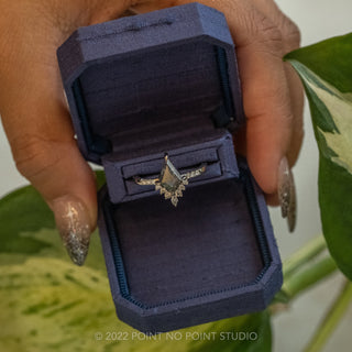 1.20 Carat Salt and Pepper Kite Diamond Engagement Ring, Avaline Setting, Platinum