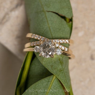 1.16 Carat Salt and Pepper Round Diamond Engagement Ring, Zoe Setting, 14K Yellow Gold