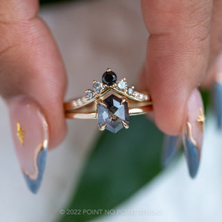 Reverse Ombre Diamond Wedding Ring, Duchess Setting, 14k Yellow Gold