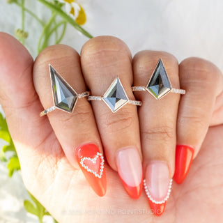 salt and pepper kite diamond ring