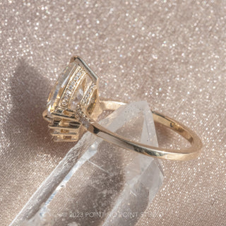 2.48 Carat Pear Moissanite Engagement Ring, Kanara Setting, 14K Yellow Gold