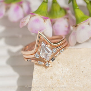 14K Rose Gold .51 Carat Salt and Pepper Kite Diamond Ring in Perspective View