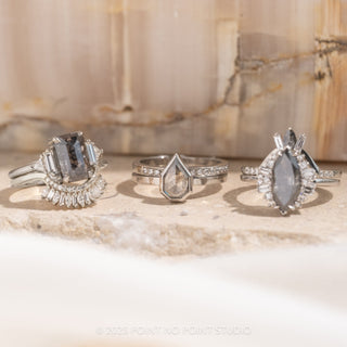 1.98 Carat Salt and Pepper Marquise Diamond Engagement Ring, Olivia Setting, Platinum