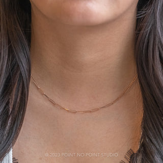 2.6mm Elongated Link, 18" Chain Necklace, 14k Rose Gold