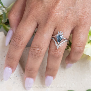 Blue Sapphire Kite Engagement Ring