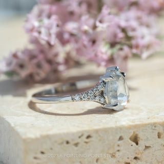1.24 Carat Icy White Pear Diamond Engagement Ring, Split Shank Evie Setting, 14k White Gold