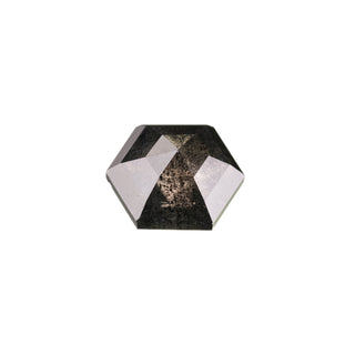 1.69 Carat Black Diamond, Rose Cut Hexagon