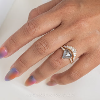 2.24 Carat Salt and Pepper Shield Diamond Engagement Ring,  Sirena Setting, 14K Yellow Gold