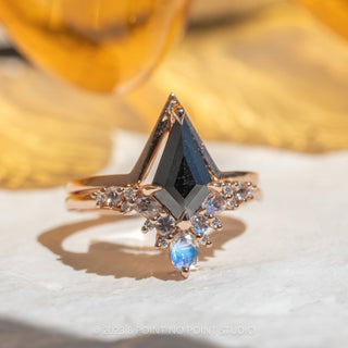 2.04 Carat Black Kite Diamond Engagement Ring, Adeline Setting, 14K Rose Gold
