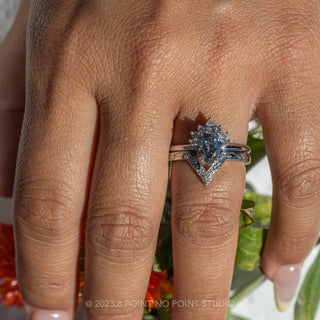 1.09 Carat Salt and Pepper Pear Diamond Engagement Ring, Ava Setting, Platinum