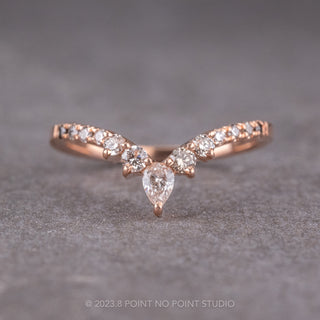 Extra Diamond Ombre Cassiopeia Wedding Band, 14k Rose Gold