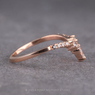 Extra Diamond Ombre Cassiopeia Wedding Band, 14k Rose Gold