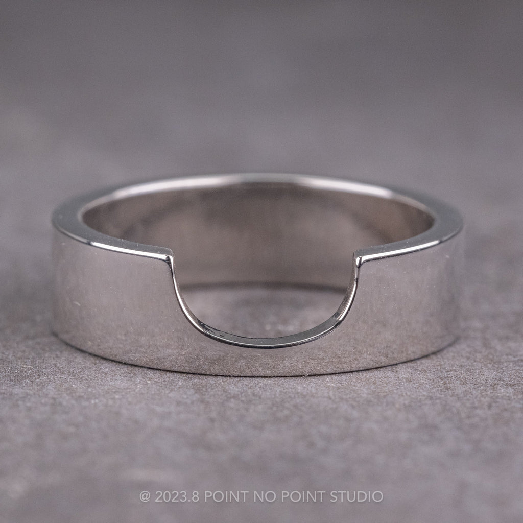 Ellipse Setting, 6mm Platinum Wedding Band, Polished Finish – Point No ...