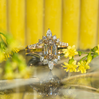 2.03 Carat Canadian Elongated Cushion Diamond Engagement Ring, Lark Setting, 14K Yellow Gold