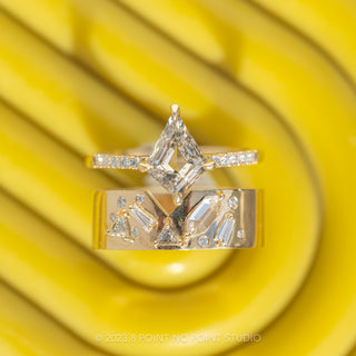 Moon Wedding Ring, 12 Diamond, 8mm Polished