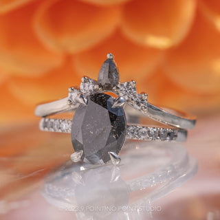 black oval diamond ring