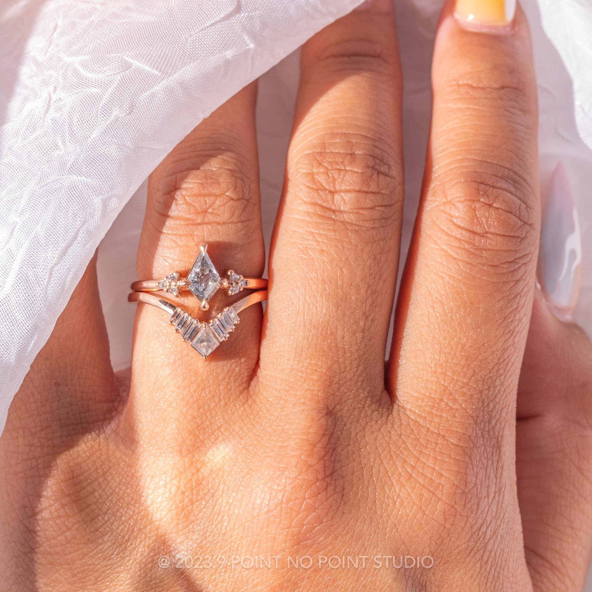 Salt and Pepper Diamond Engagement Ring, Point No Point Studio 3