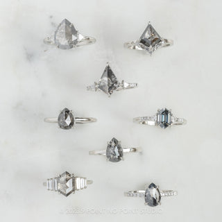 Salt and pepper diamond engagement rings