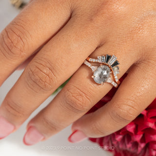 Salt and Pepper Oval Diamond Engagement Ring