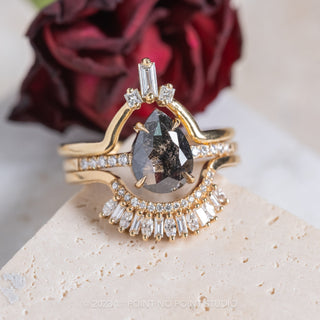 black pear diamond ring