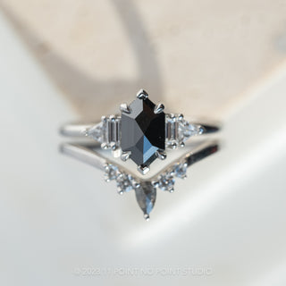 black hexagon diamond ring