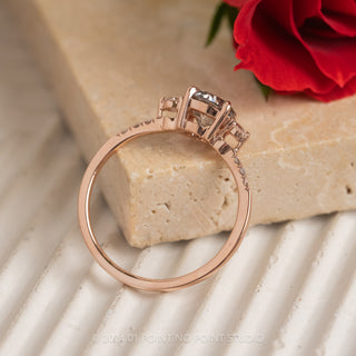 1.16 Carat Salt and Pepper Round Diamond Engagement Ring, Eliza Setting, 14K Rose Gold