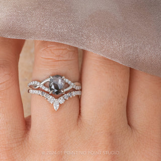 Marquise Diamond Wedding Band, Willa Setting, 14K White Gold