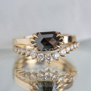 black hexagon diamond ring