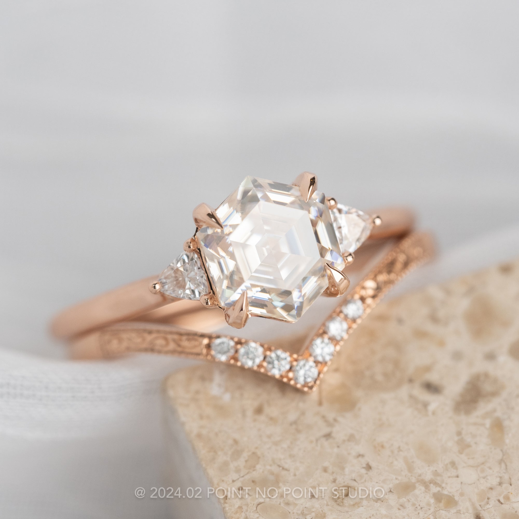 Moissanite Engagement Ring, Point No Point Studio