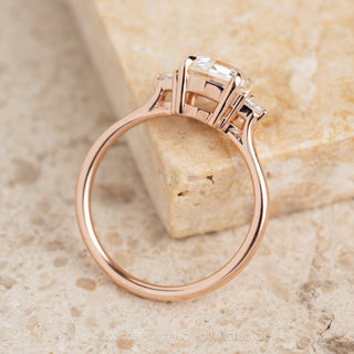1.54 Carat Hexagon Moissanite Engagement Ring, Zoe Setting, 14K Rose Gold
