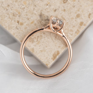 .86 Carat Salt and Pepper Round Diamond Engagement Ring, Madeline Setting, 14k Rose Gold