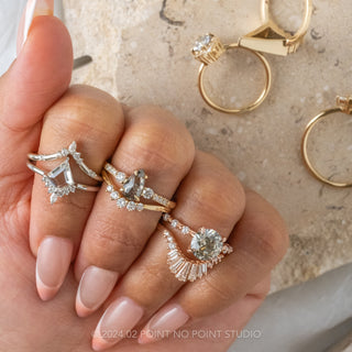 2.20 Carat Fancy Grey Round Diamond Engagement Ring, Nova Setting, 14K Rose Gold