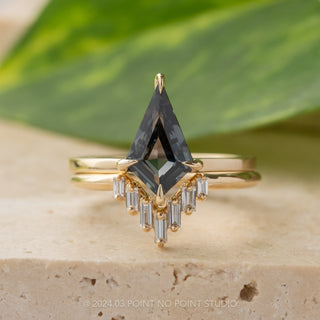 1.84 Carat Kite Sapphire Engagement Ring, Lark Setting, 14k Yellow Gold