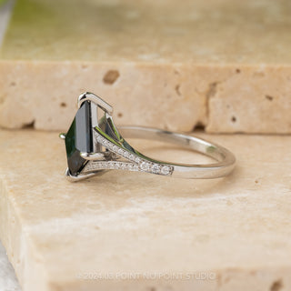 2.09 Carat Blue Kite Sapphire and Diamond Engagement Ring, River Setting, Platinum