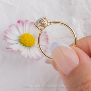 2.14 Carat Canadian Salt and Pepper Oval Diamond Engagement Ring, Basket Jane Setting, 14K Yellow Gold