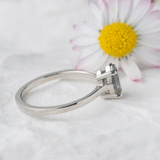 1.12 Carat Black Speckled Pear Diamond Engagement Ring, Lark Setting, Platinum