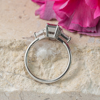 1.58 Carat Fancy Grey Emerald Shaped Diamond Engagement Ring, Zoe Setting, Platinum