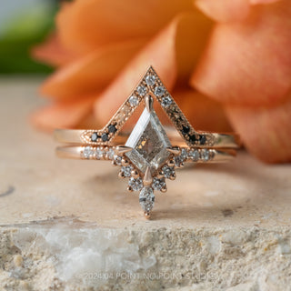 salt and pepper kite diamond ring