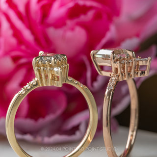 .99 Carat Canadian Salt and Pepper Kite Diamond Engagement Ring, Avaline Setting, 14K Rose Gold