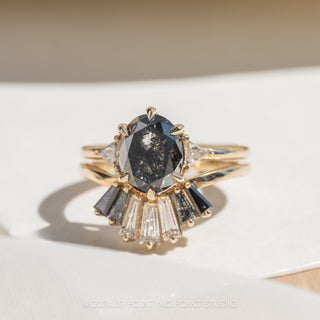 black oval diamond ring