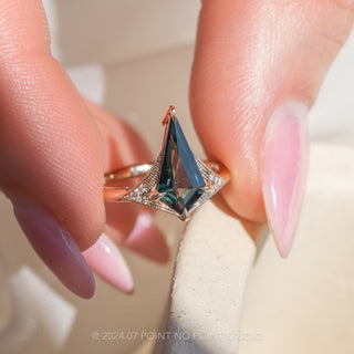 teal kite sapphire ring