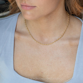 3.8mm Hollow Puffed Anchor, 16" Chain Necklace, 14k Yellow Gold